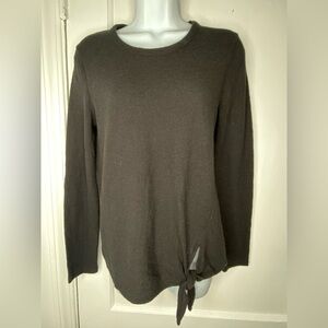 MADEWELL NWT Black Crew Neck Tie Bottom Blouse